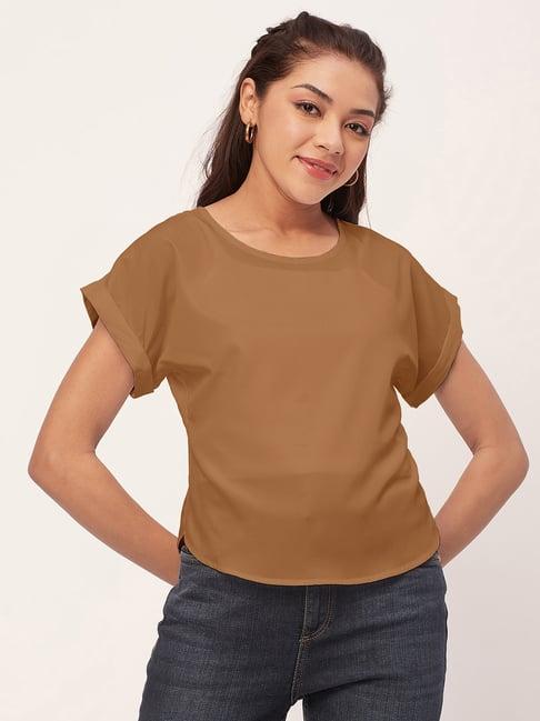 moomaya brown regular fit top