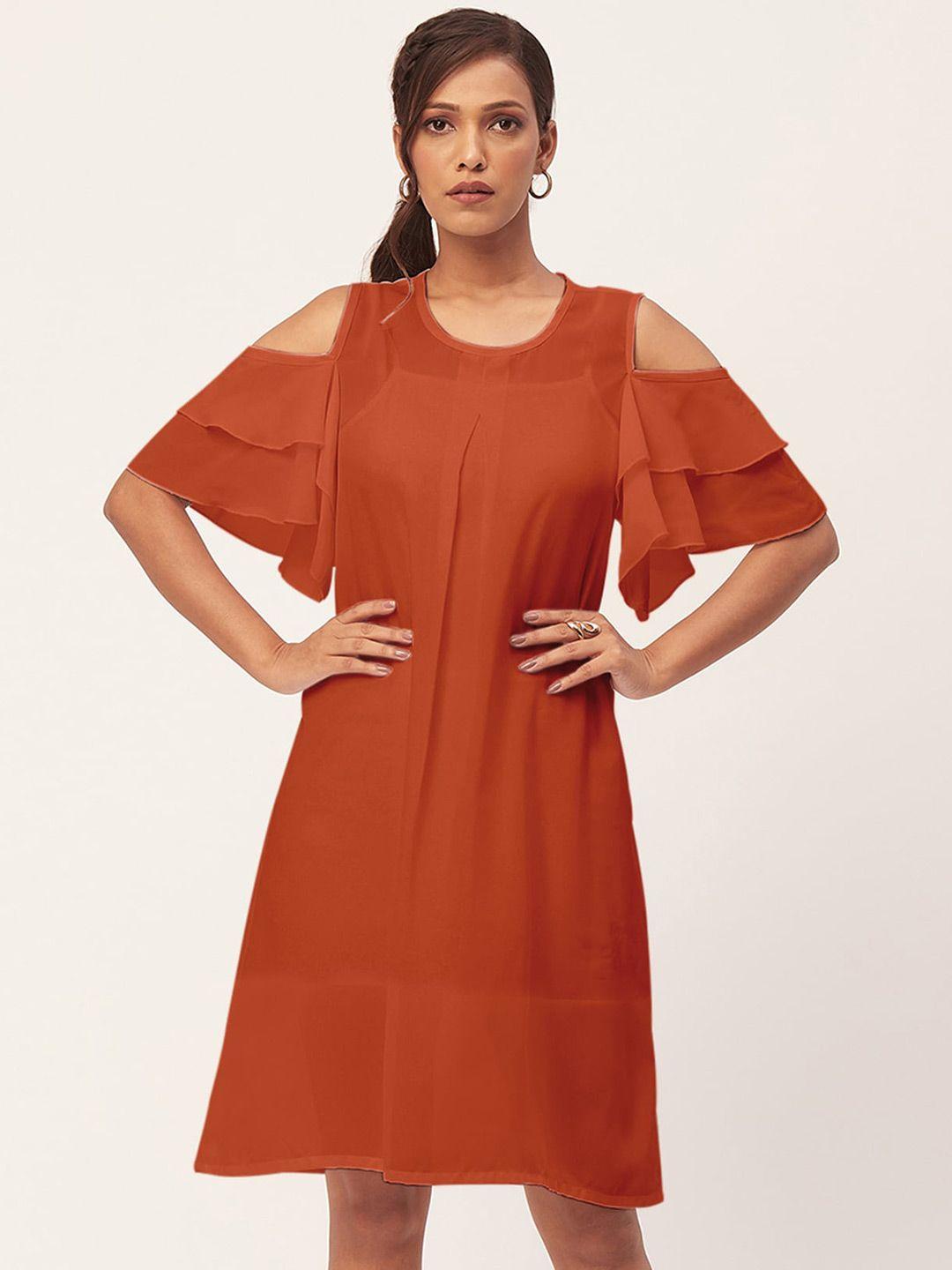 moomaya cold-shoulder a-line dress