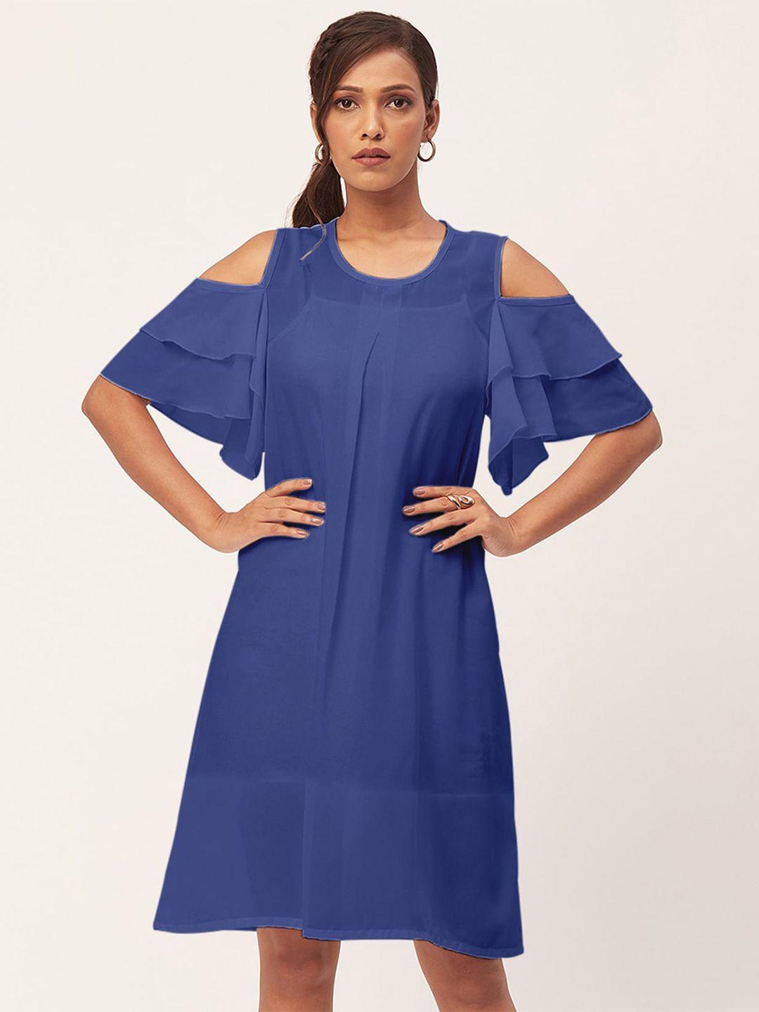 moomaya cold-shoulder a-line dress