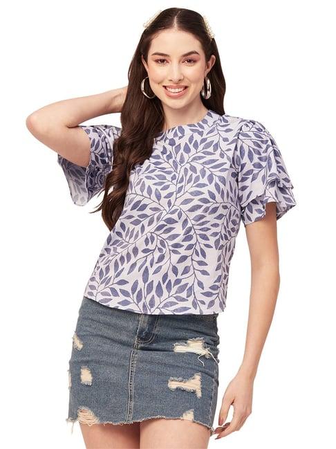 moomaya dusty blue printed top