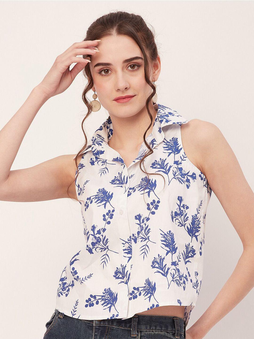 moomaya floral print sleeveless cotton top