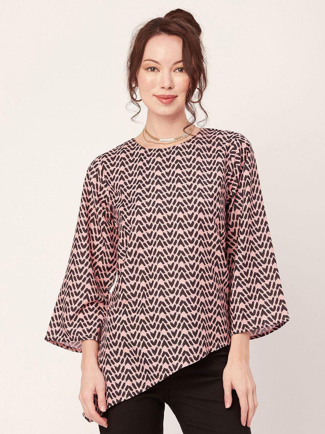 moomaya geometric printed flared sleeve top