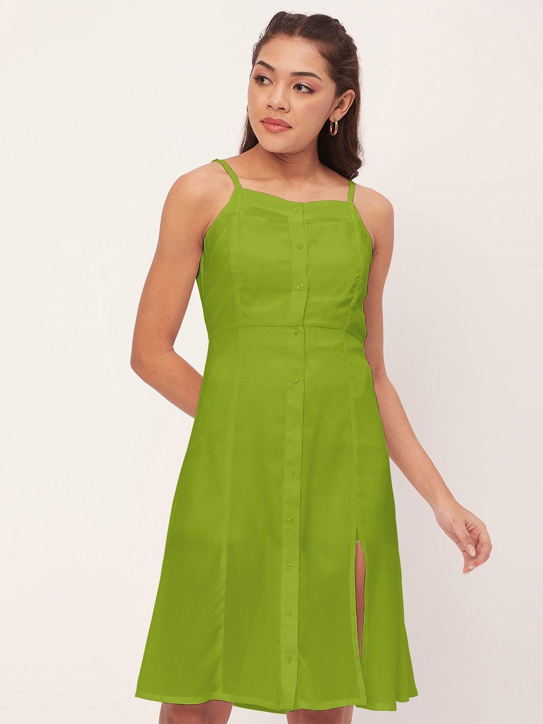 moomaya green a-line dress