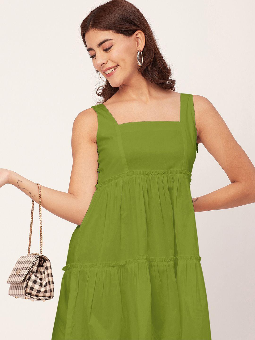 moomaya green fit & flare dress