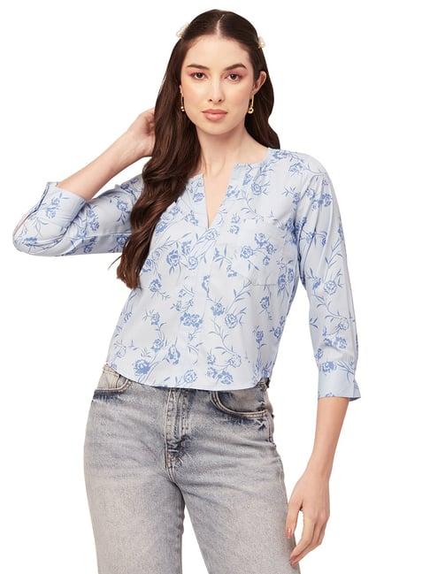 moomaya lavender floral print top