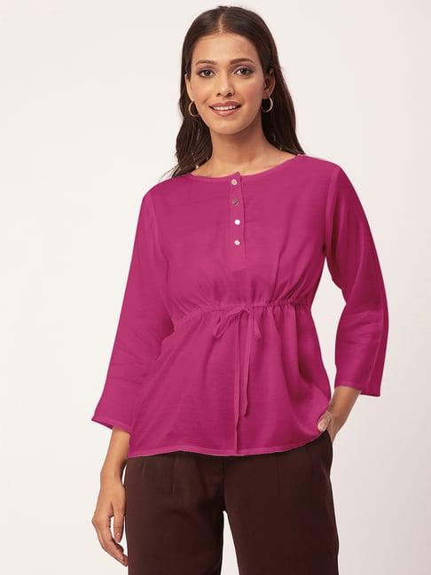 moomaya magenta regular fit top