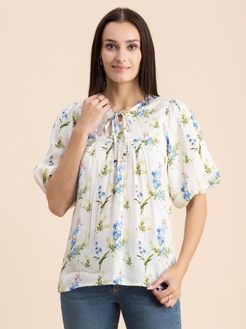 moomaya multicolor floral print top