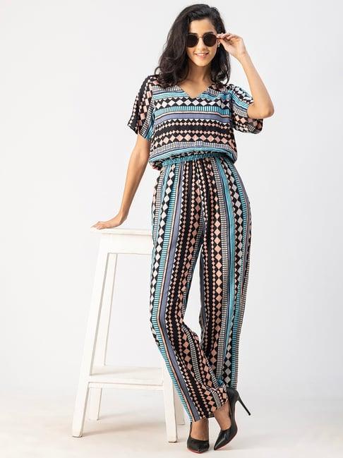 moomaya multicolor printed jumpsuit