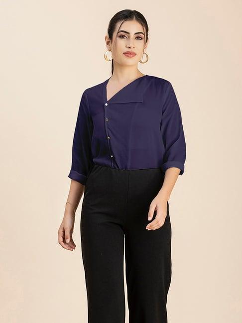 moomaya navy regular fit top