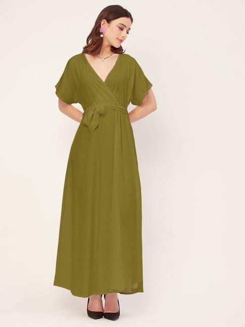 moomaya olive relaxed fit maxi dress