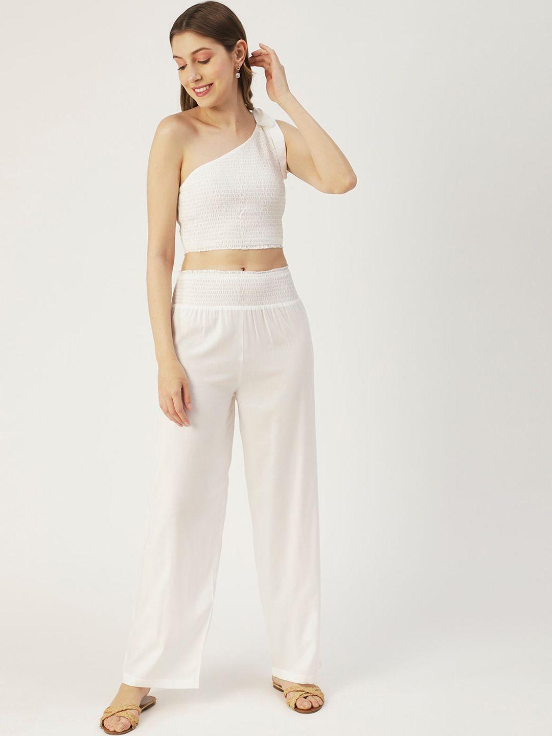 moomaya one shoulder crop top with palazzo co-ords