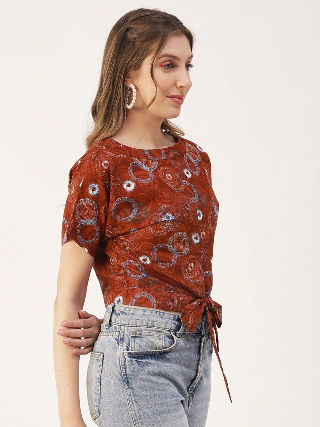 moomaya orange print top