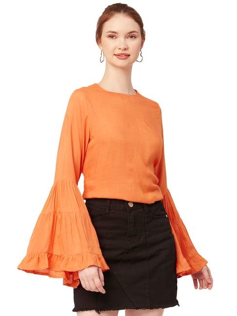 moomaya orange regular fit top