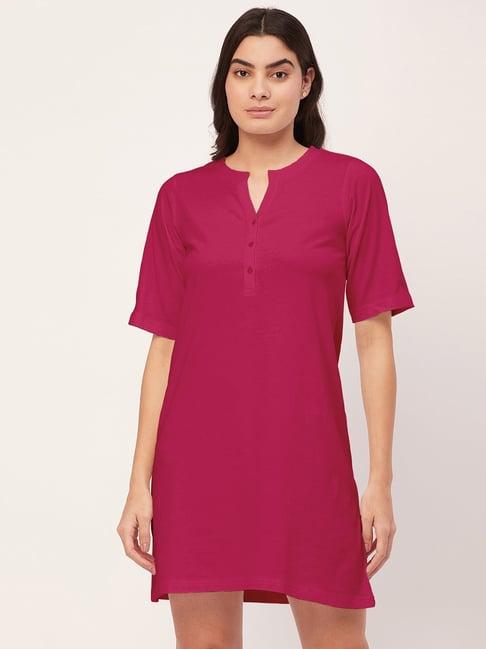 moomaya pink cotton night dress