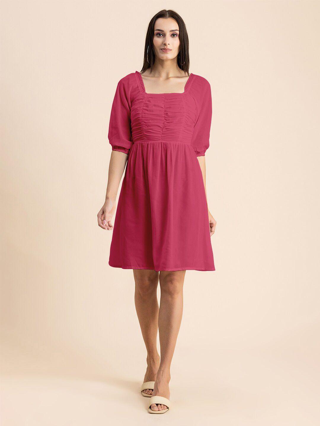 moomaya pink fit & flare dress