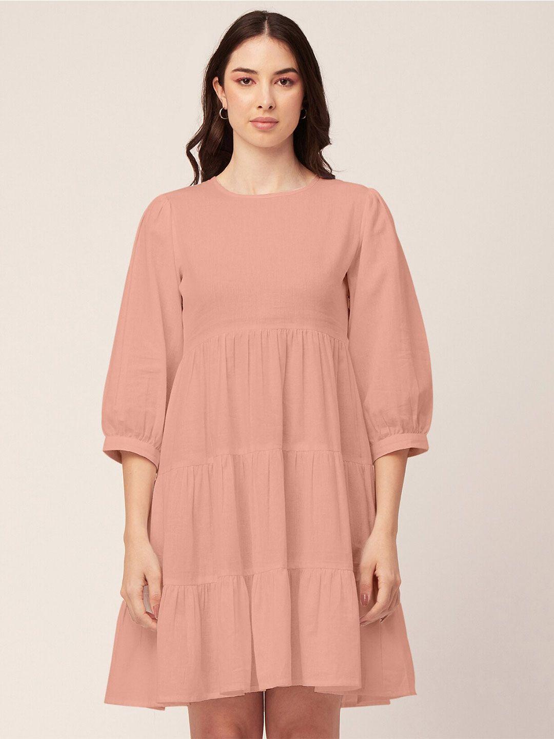 moomaya puff sleeve tiered empire dress