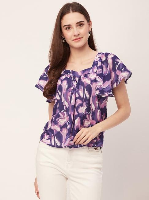 moomaya purple printed top