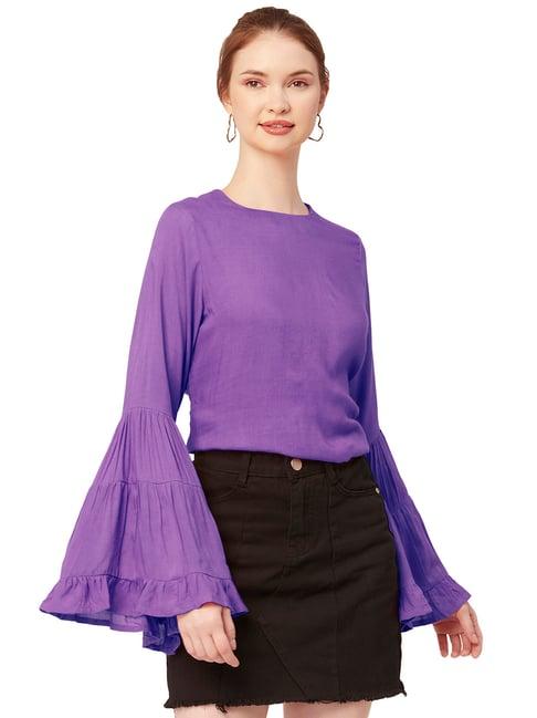 moomaya purple regular fit top