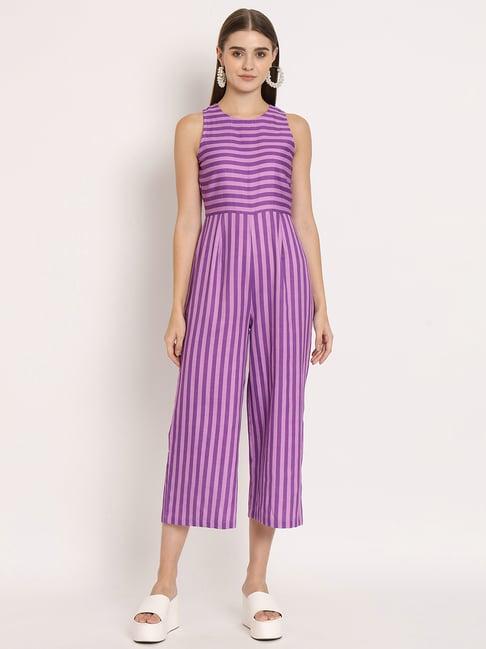 moomaya purple striped jumpsuit