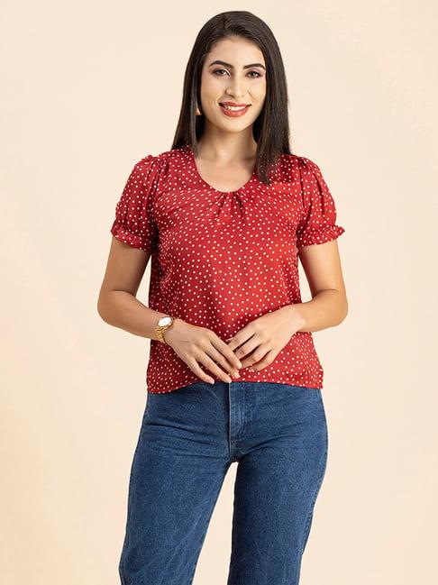 moomaya red printed top