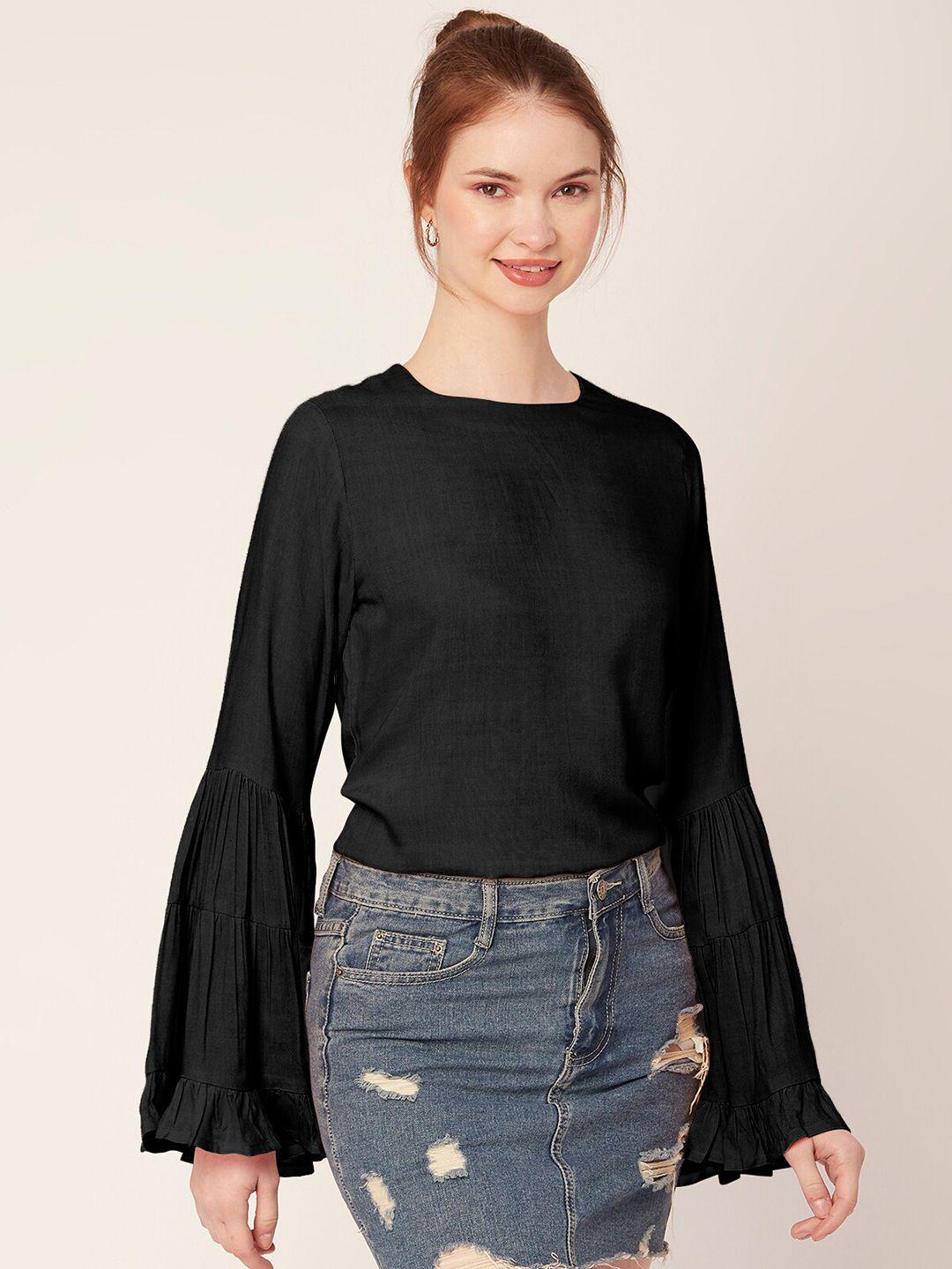 moomaya round neck bell sleeves top