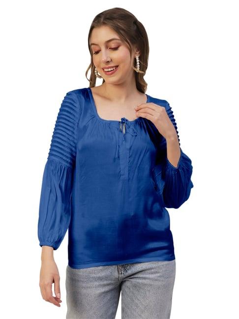 moomaya royal blue regular fit top