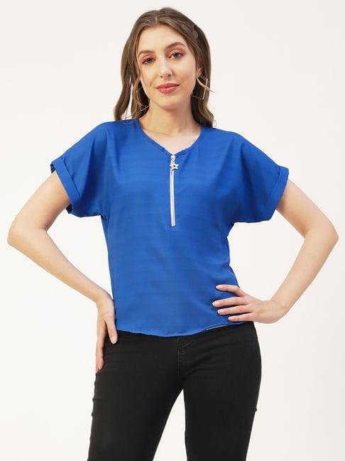 moomaya royal blue regular fit top