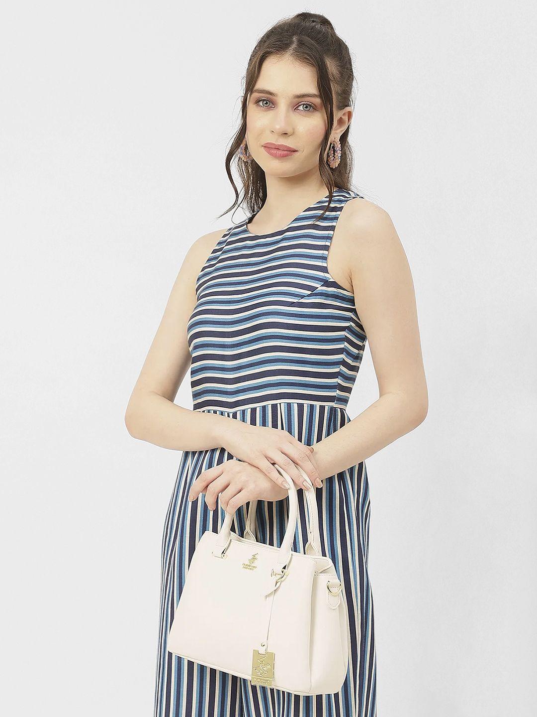 moomaya striped cotton satin basic jumpsuit