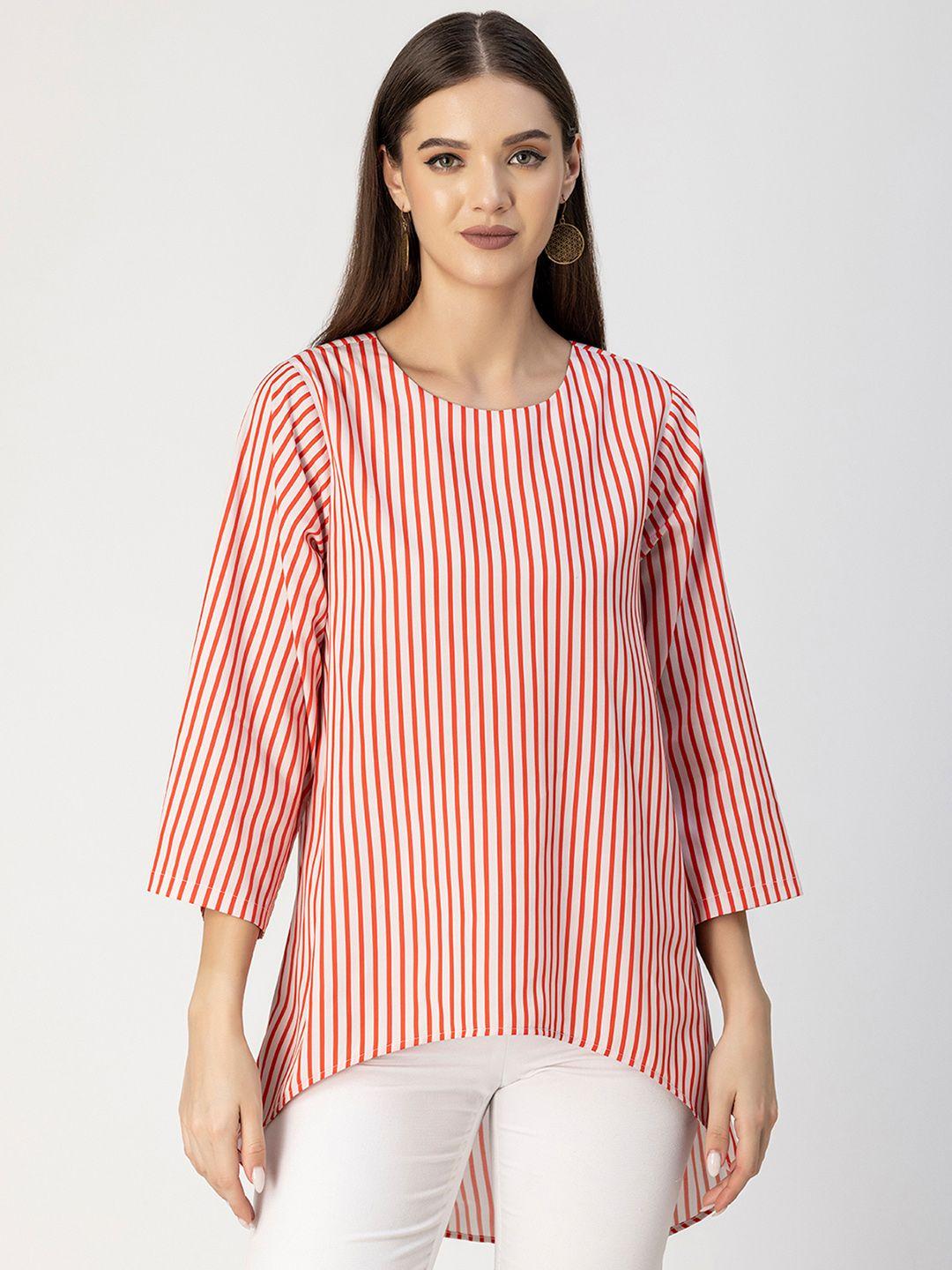 moomaya striped crepe high-low longline top