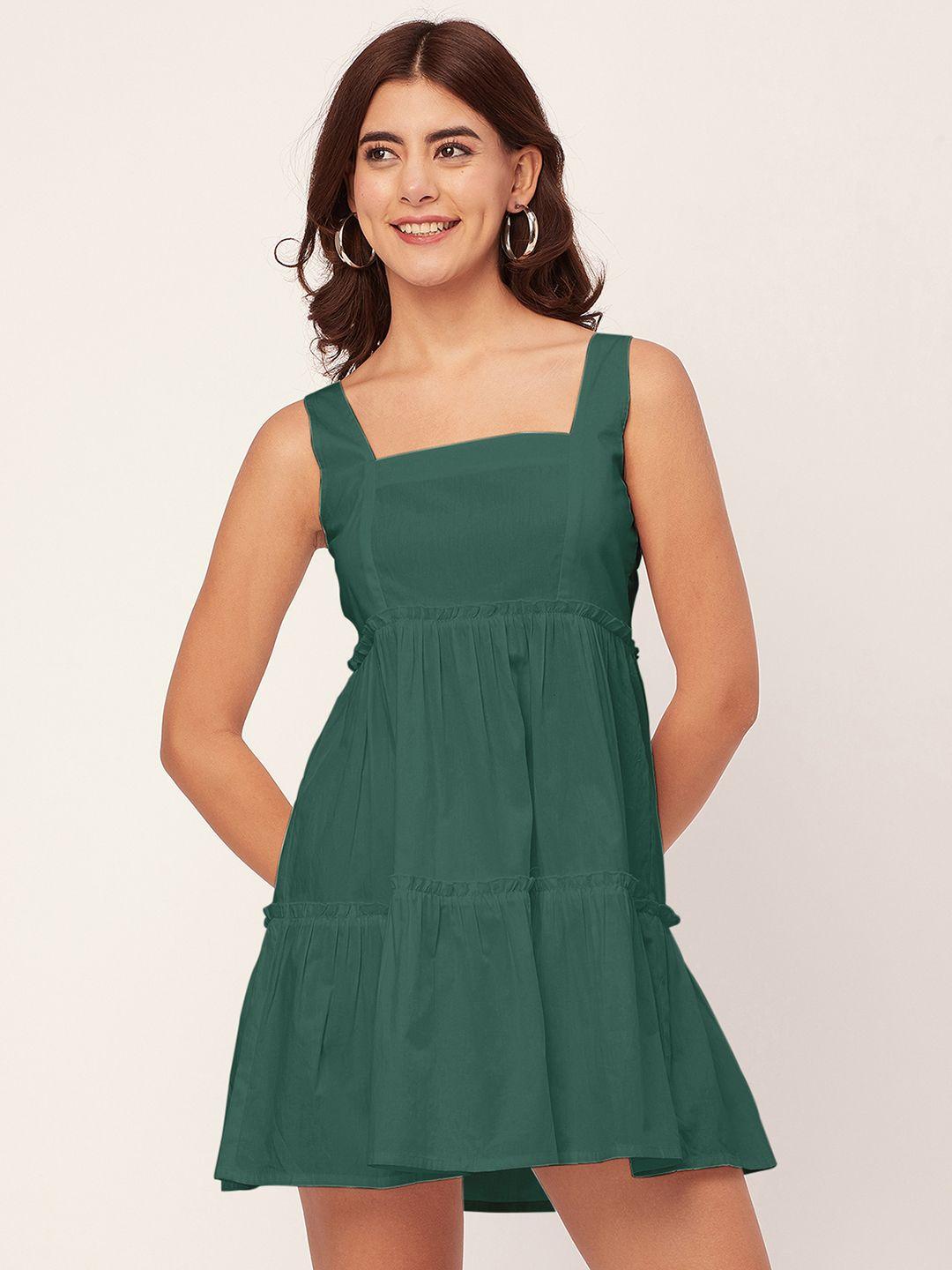 moomaya teal fit & flare dress