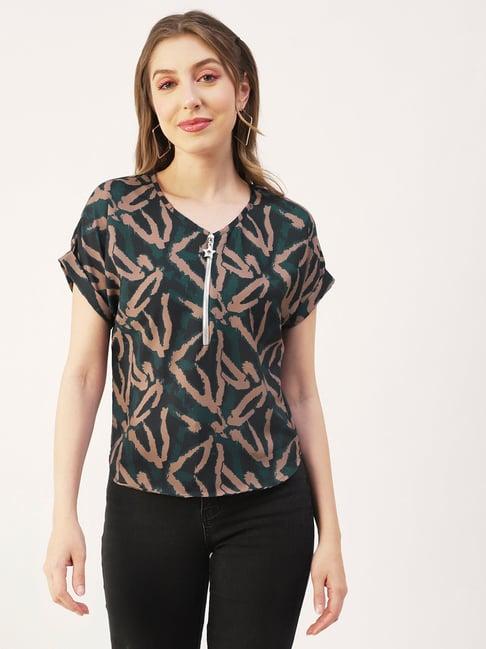 moomaya teal green printed top