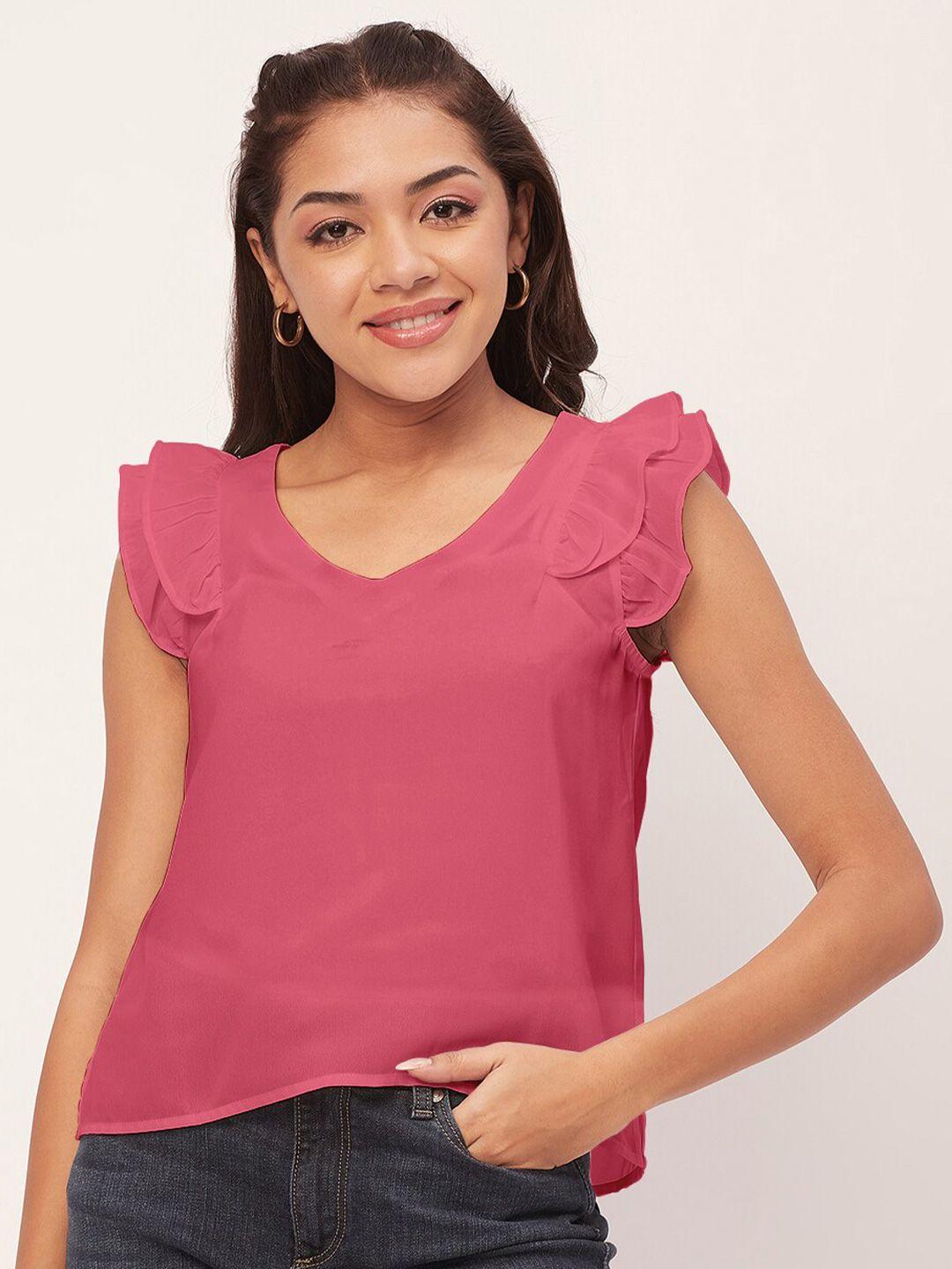 moomaya v-neck flutter sleeve top