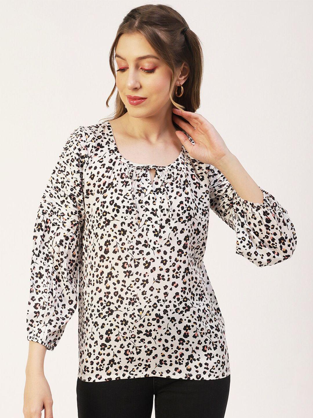 moomaya white animal print top