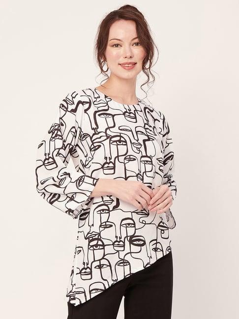 moomaya white printed tunic