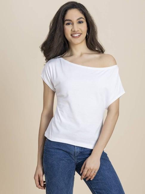 moomaya white regular fit t-shirt