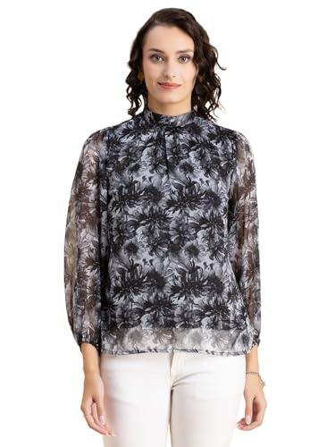 moomaya women’s turtle neck top, long sleeves, formal wear chiffon top