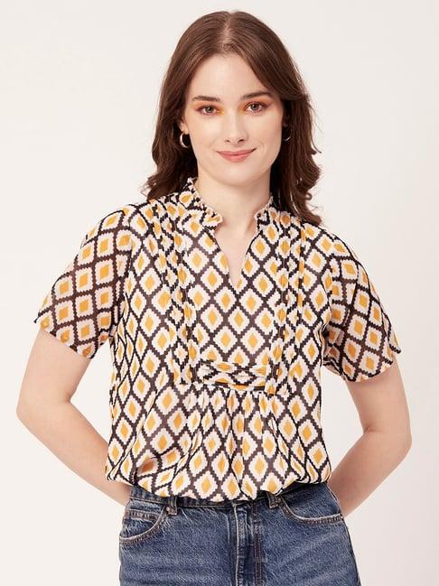 moomaya yellow & black printed top