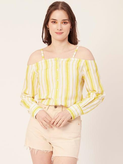 moomaya yellow & white striped top