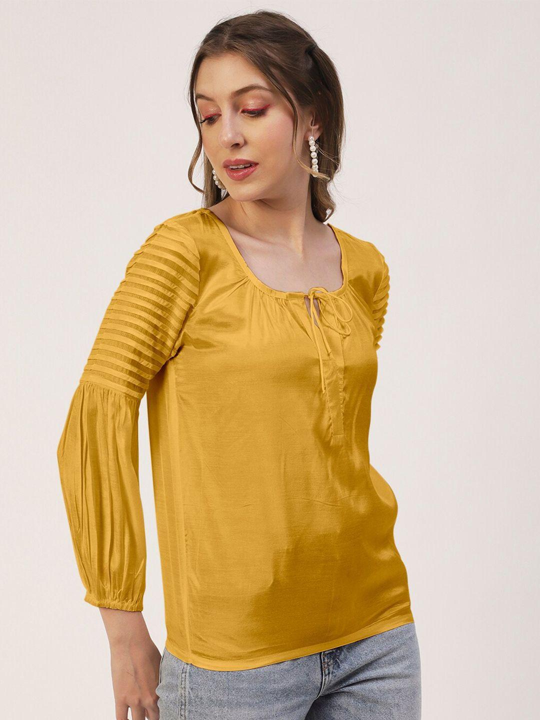 moomaya yellow puff sleeve top