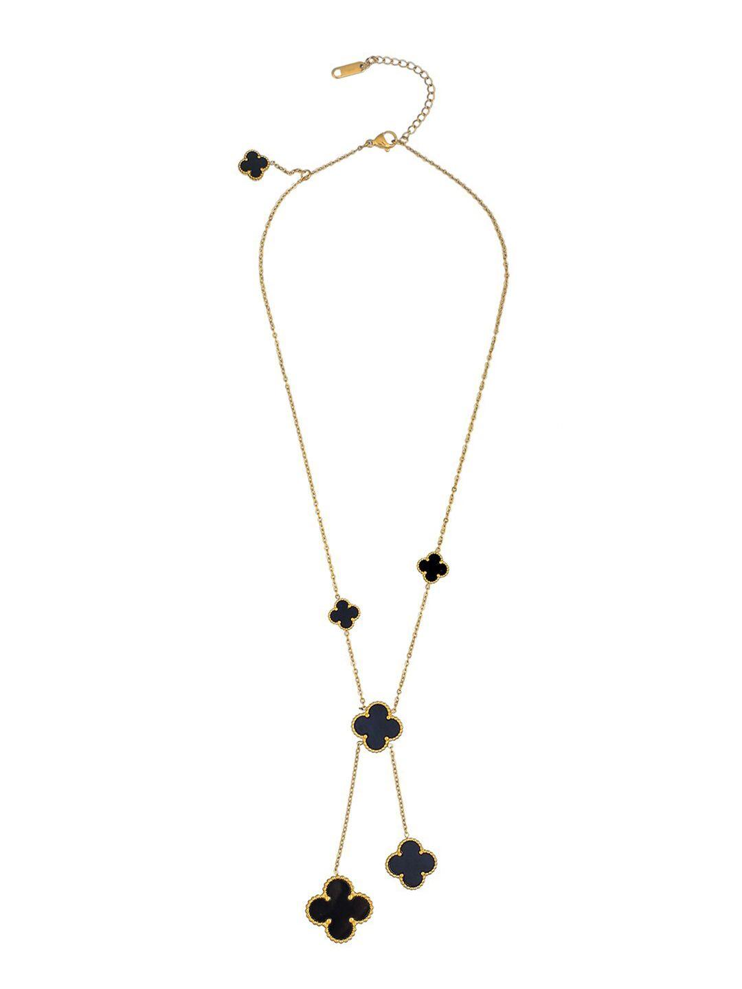 moon dust gold-plated alhambra clover necklace