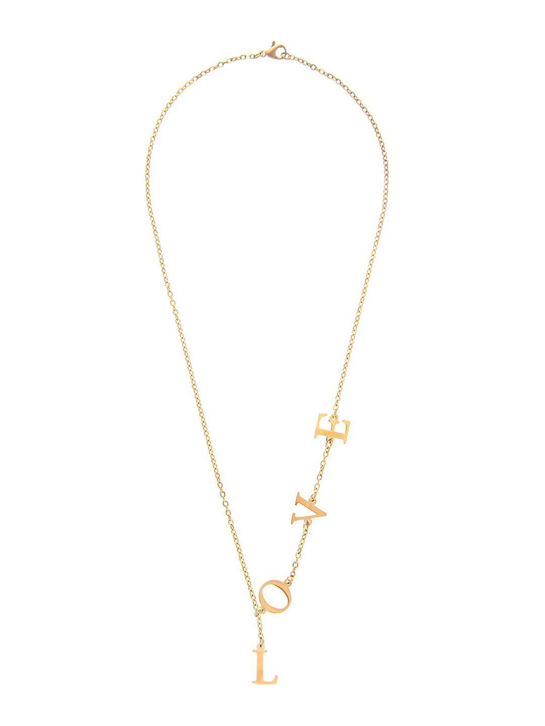 moon dust 22k gold plated letter love necklace