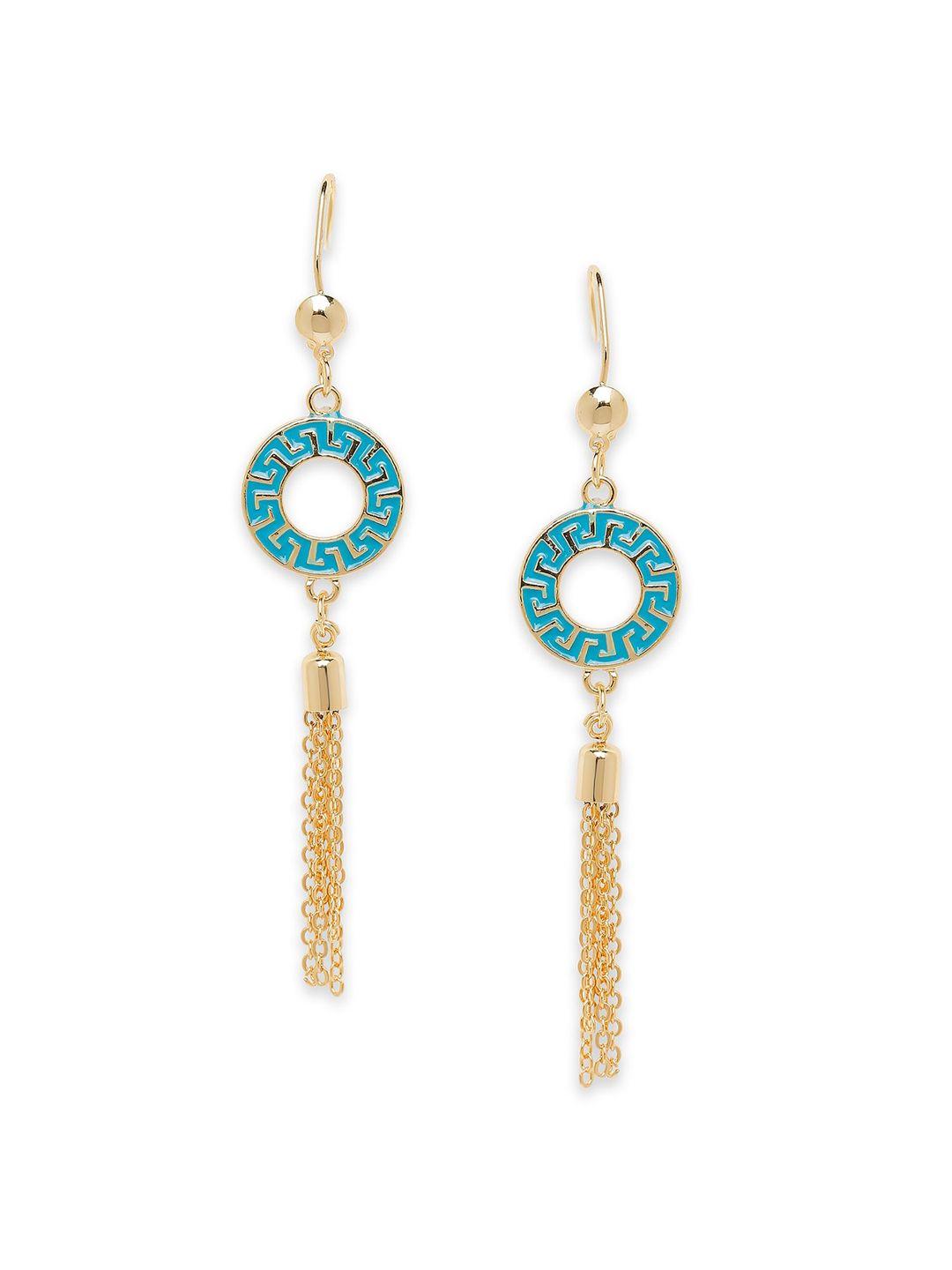 moon dust gold-plated & blue contemporary drop earrings