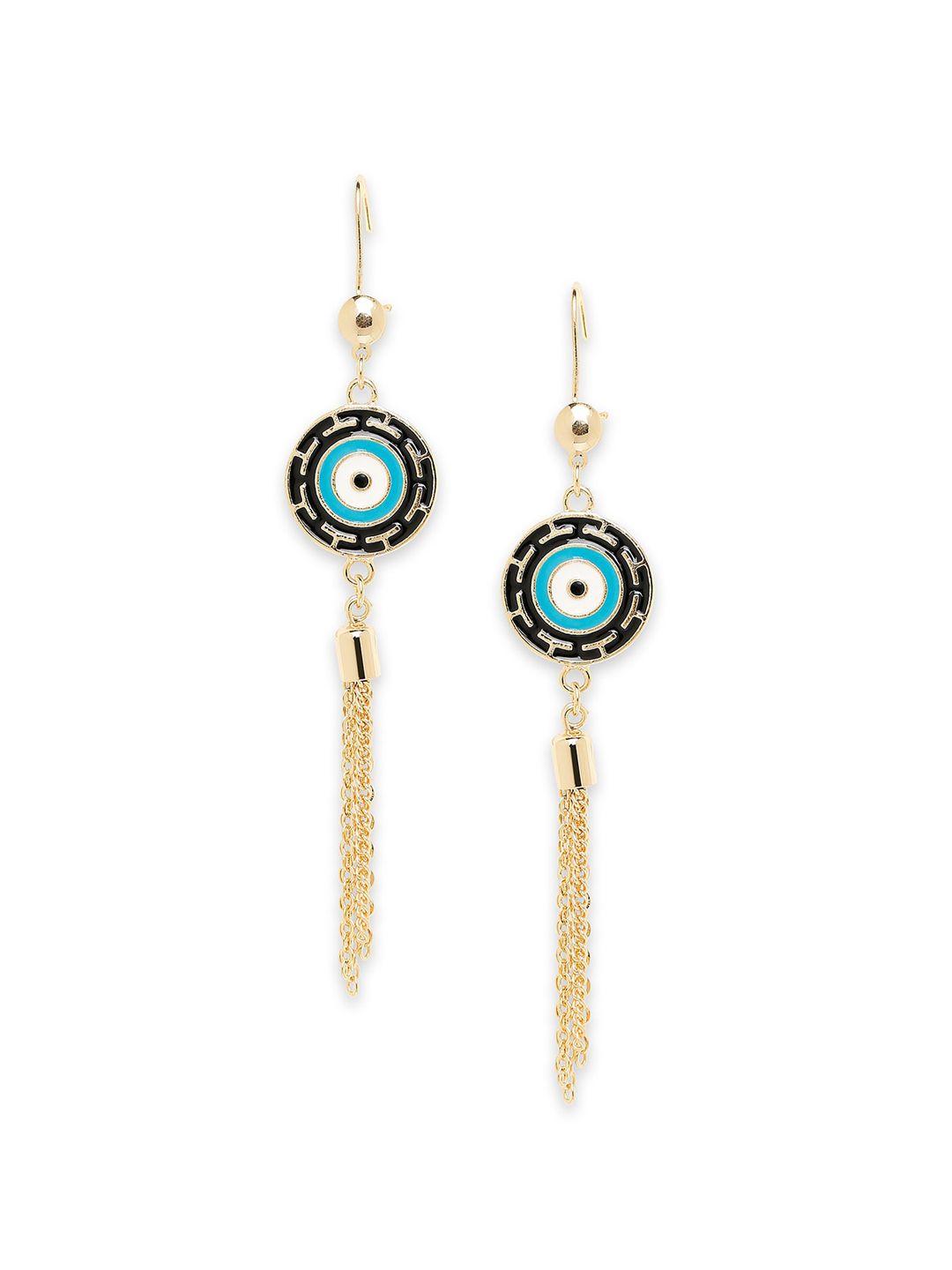 moon dust gold-plated & blue quirky drop earrings