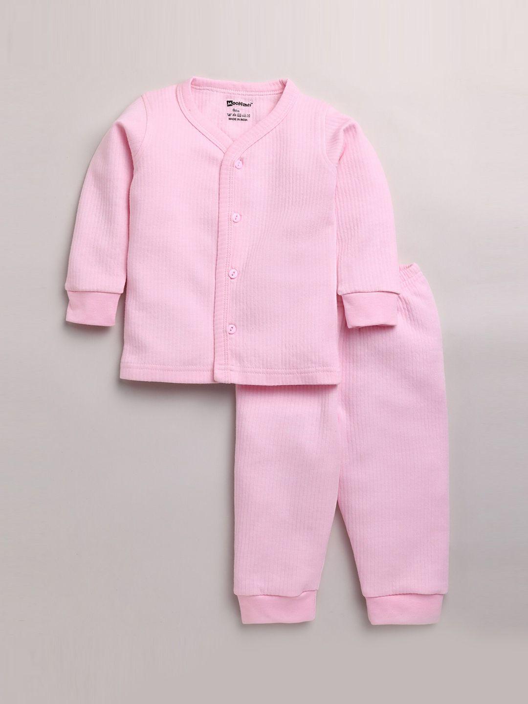 moonkids boys pink solid thermal set