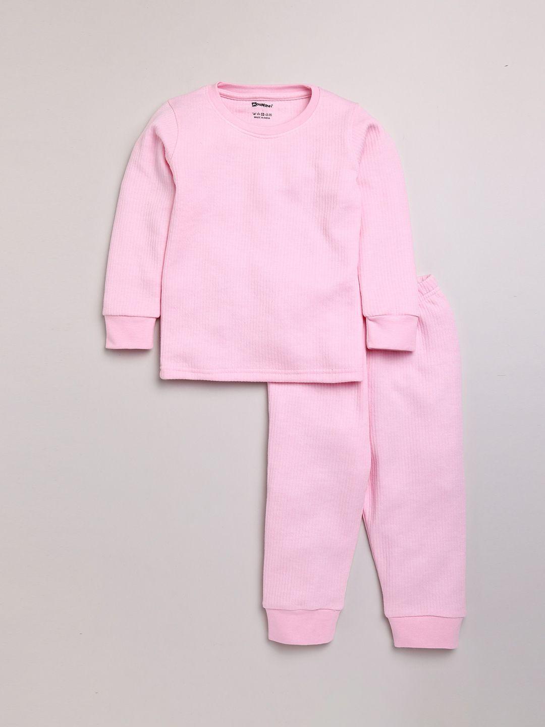 moonkids cotton blend solid thermal sets for kids