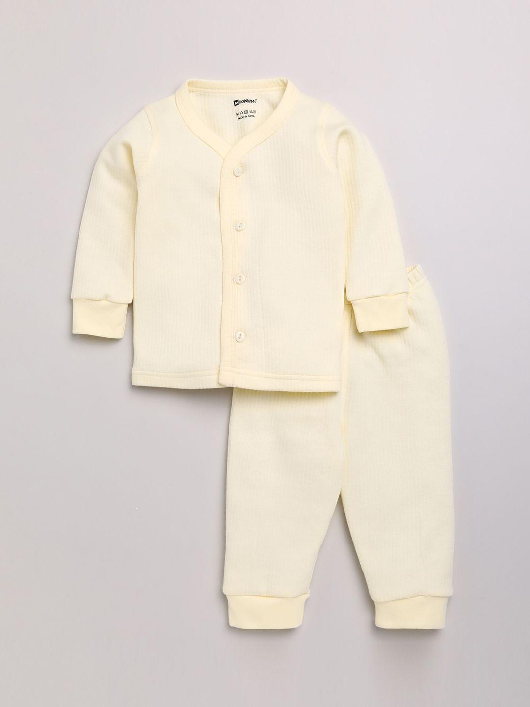 moonkids infant boys yellow solid thermal set