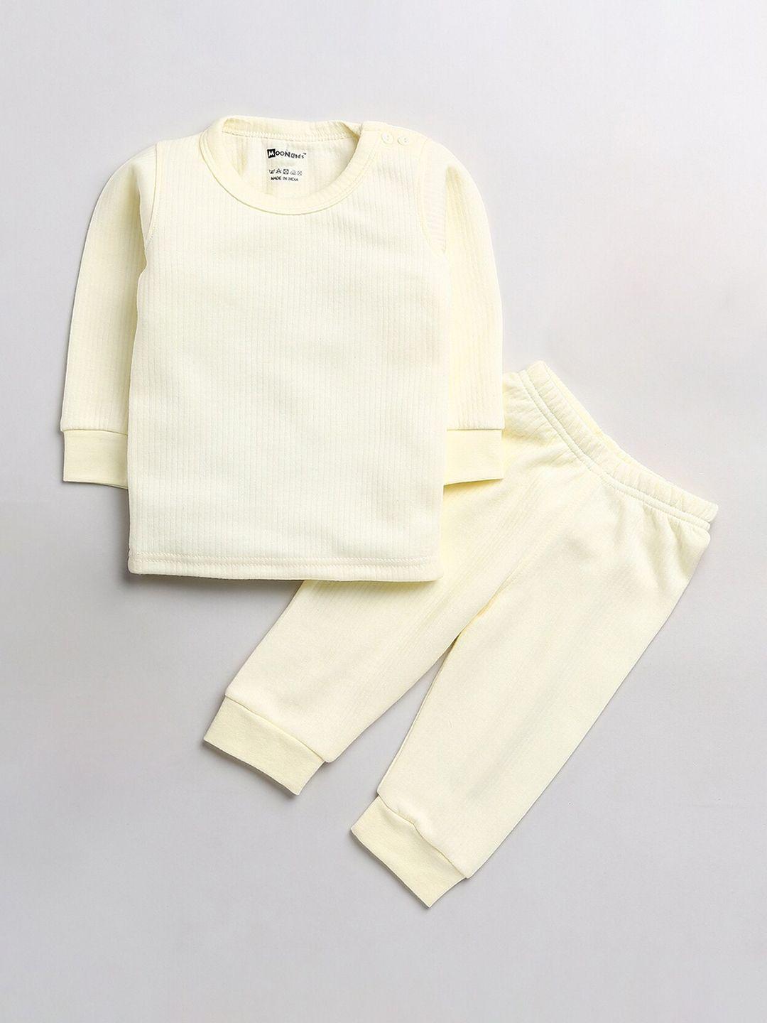 moonkids infant boys yellow solid thermal set