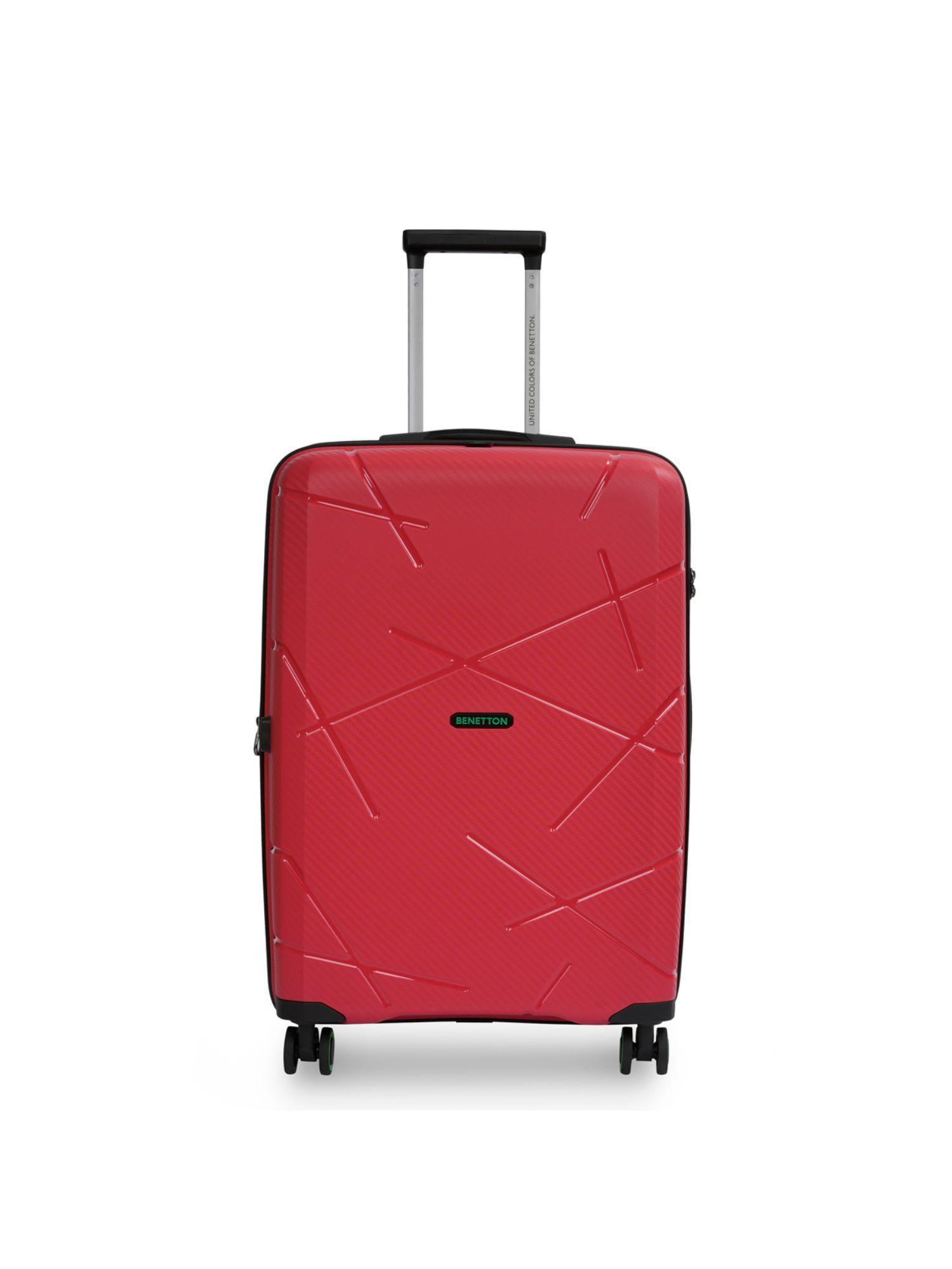 moonstone unisex hard luggage red tsa lock trolley bag