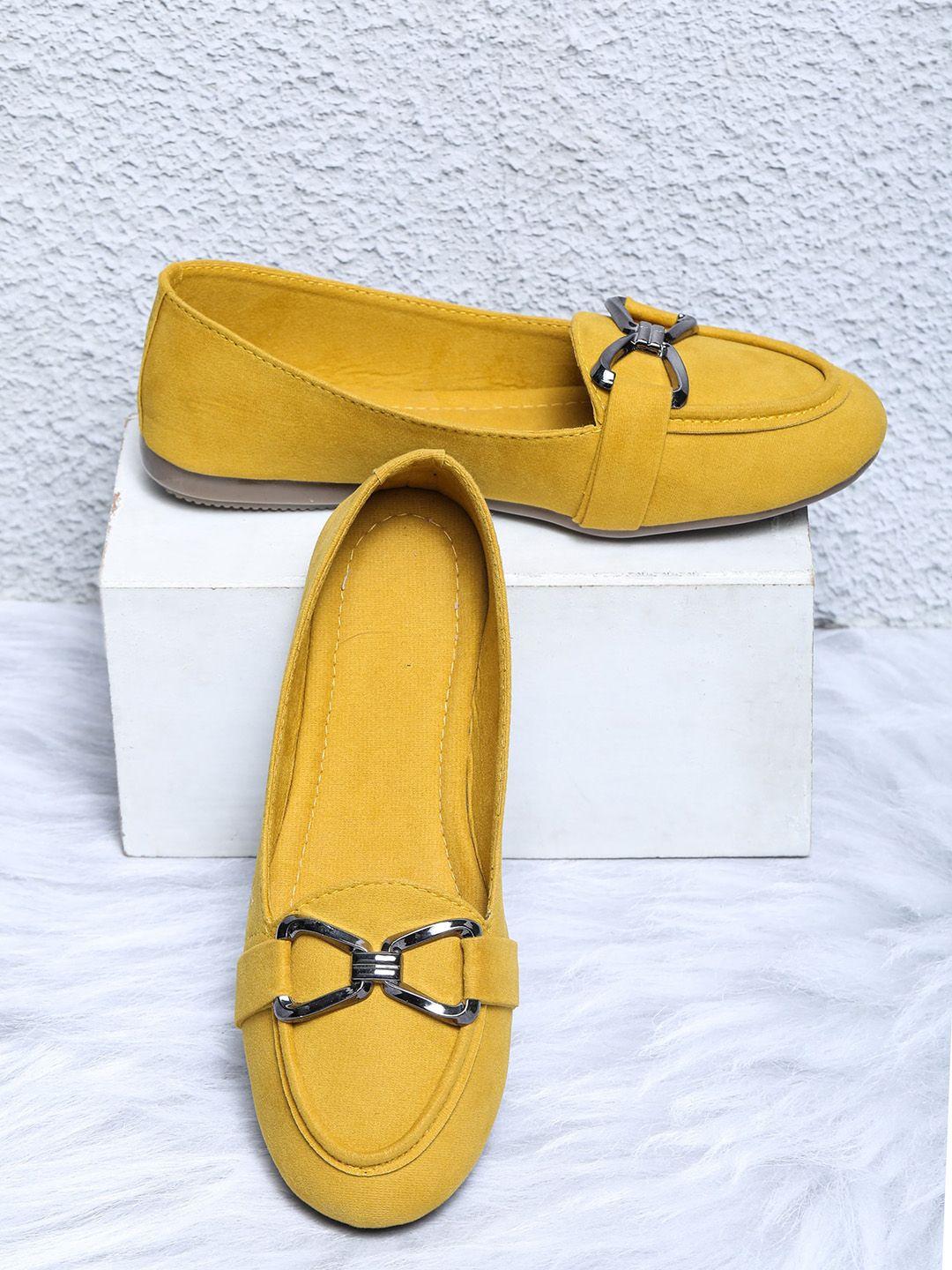 moonwalk buckle detail round toe suede ballerinas