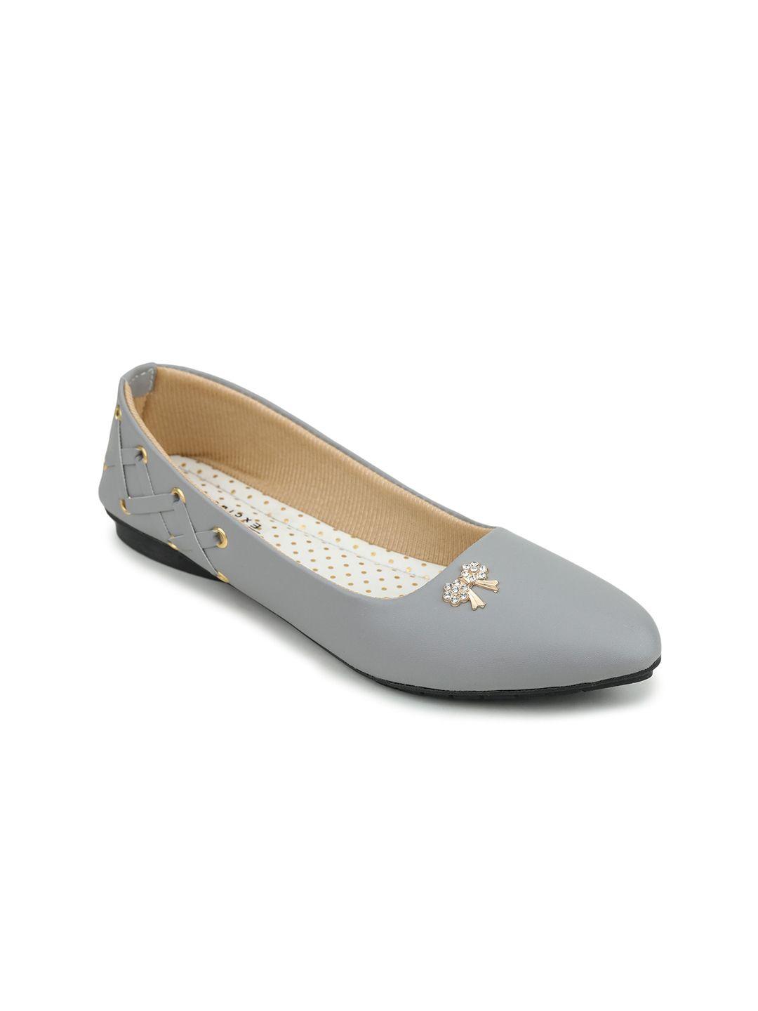 moonwalk women grey party ballerinas flats